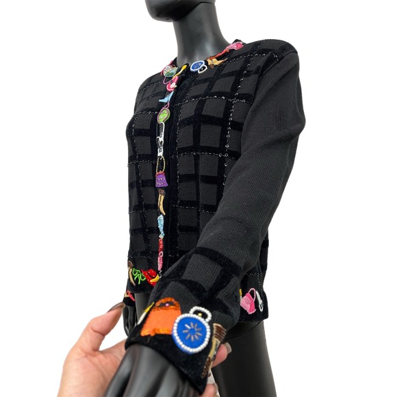 Just B Embellished Cardigan M | 43% Rayon | Novelty Shoes & Bags Sweater‎ - Picture 2 of 6